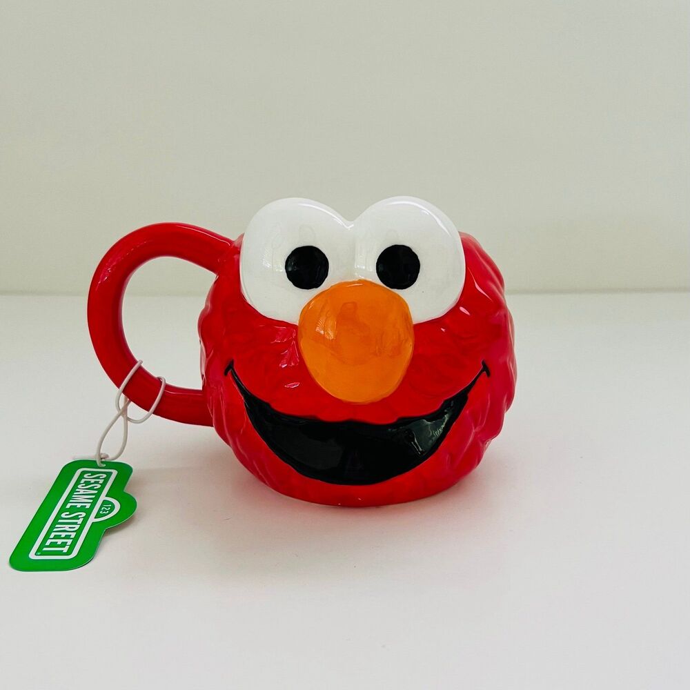 SESAME STREET Elmo Ceramic Sculpted Hand Painted Mug Cup